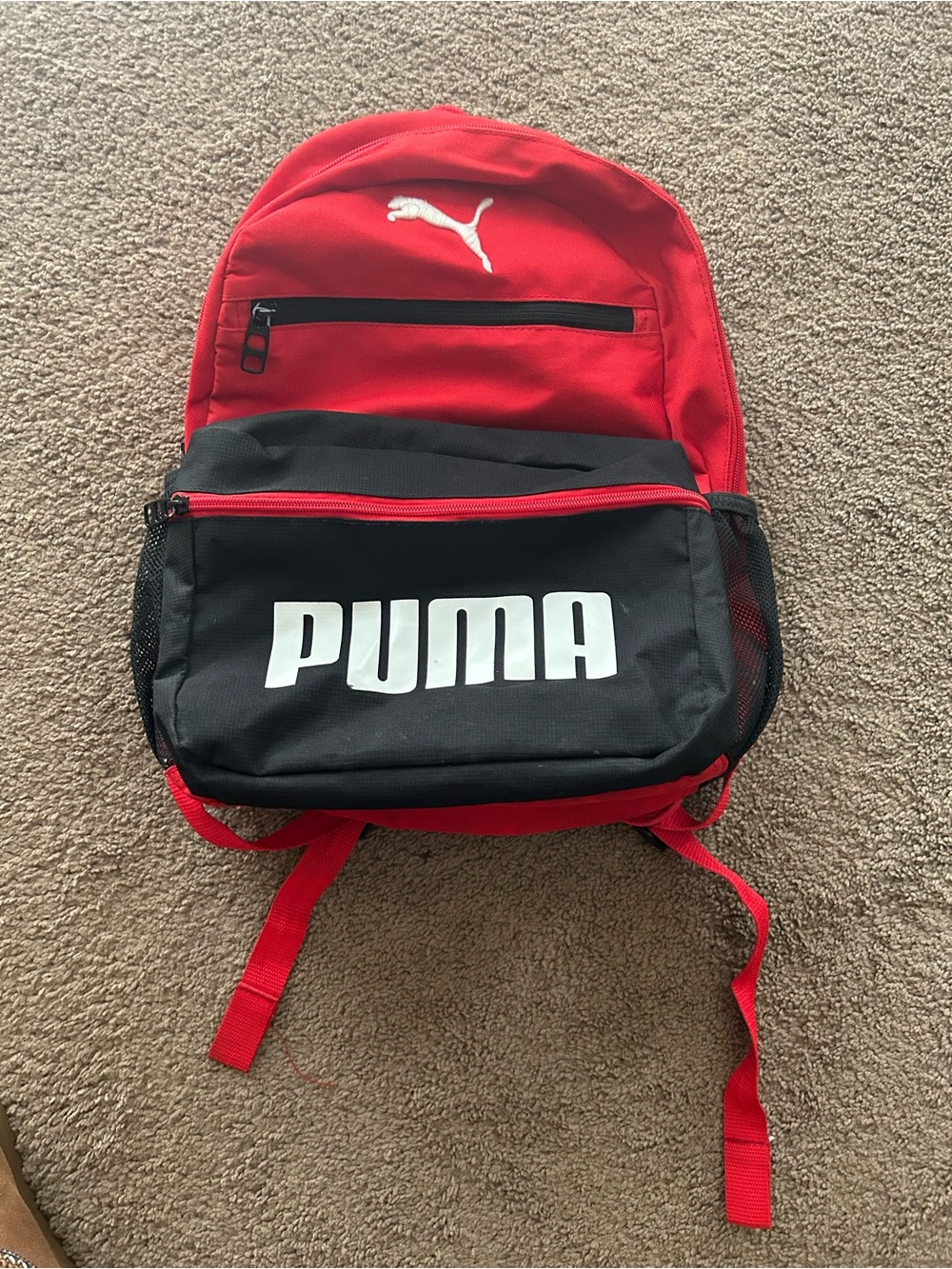 Puma Red and Black Logo Backpack